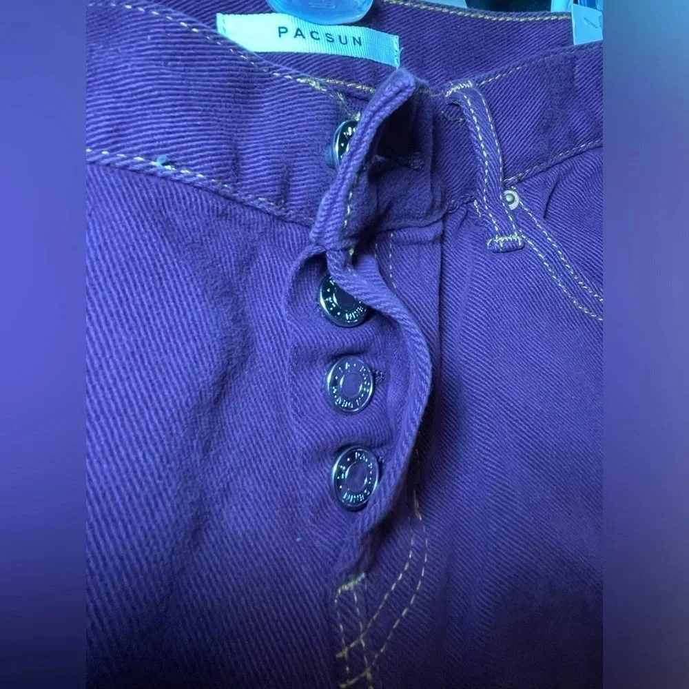 PacSun Low Rise Button‎ Fly Straight Leg jeans - Purple size 27 NWT